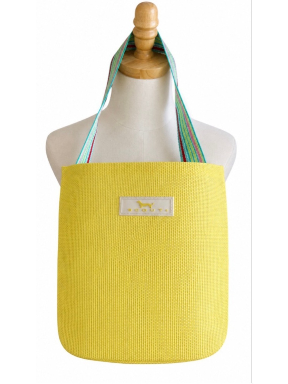 NWT SCOUT Yellow Multicolor Striped Spring Bucket Bag